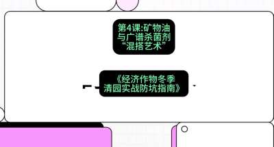 第4节：【替代方案】矿物油与广谱杀菌剂的&ldquo;混搭艺术&rdquo;，课程：《经济作物冬季清园&middot;实战防坑指南》#识农AI