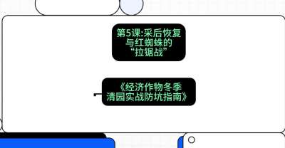 第5节：【柑橘清园】采后恢复与红蜘蛛的&ldquo;拉锯战&rdquo;，课程：《经济作物冬季清园&middot;实战防坑指南》#识农AI